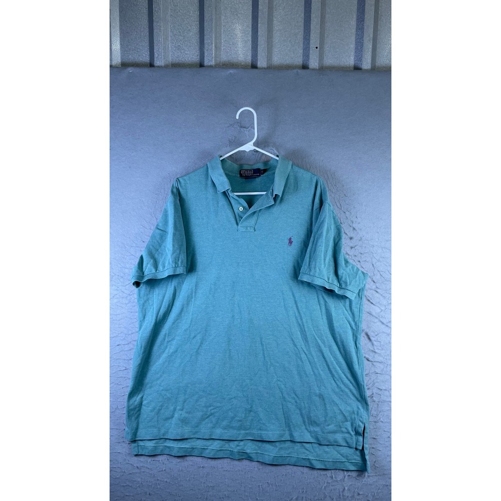 Polo Ralph Lauren Polo Shirt Mens XXL Green Excellent Custom Fit Pique Pony